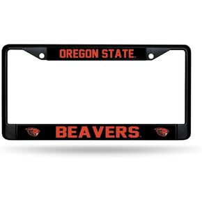 Rico Industries NCAA Oregon State Beavers Standard Black Chrome Frame with Decal Inserts 12" x 6" Car/Truck Auto Accessory