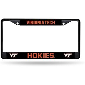Rico Industries NCAA Virginia Tech Hokies Standard Black Chrome Frame with Decal Inserts 12" x 6" Car/Truck Auto Accessory