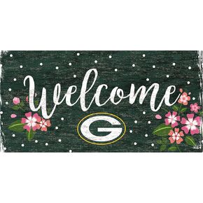 Fan Creations NFL Green Bay Packers Unisex Green Bay Packers Welcome Floral Sign, Team Color, 6 x 12