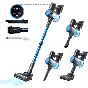 Cordless Vacuum Cleaner, Vacuum Cleaners for Home with Power Suction Detachable Battery LED Headlights, Stick Vacuum Lightweight Handheld Vacuum Cleaner for Pet Hair, Hard Floors, Carpet,Car