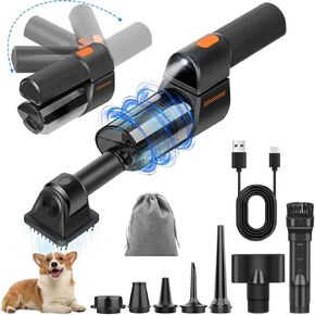 Handheld Car Vacuum Cleaner, 20000PA Car Vacuum Portable Cordless, 2 in 1 Air Duster and Vacuum Cleaner with LED Light, Multi-Nozzles, 120W High Power Hand Held Vacuum for Car, Home, Pet