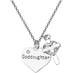 Infinity Collection Goddaughter Cross Charm Necklace- Goddaughter Gifts- Goddaughter Jewelry- Gift for Goddaughters
