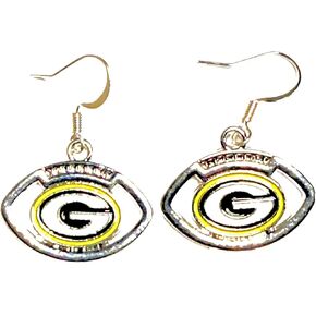 Green Bay Football sports fan dangle earrings