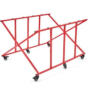 Large Folding Pick up Bed Dolly Truck Bed Stand Auto Body Dolly Auto Body Truck Bed Cart That Holds up to 800 Lbs Red Automotive Body Cart Pick up Bed Stand Truck Bed Lifter