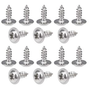 M3 x 12mm Self Tapping Screws, 304 Stainless Steel Truss Head Wood Screws, Phillips Pan Head with Washer Screw, Quick Metal Self Tapping Screws, 200pcs