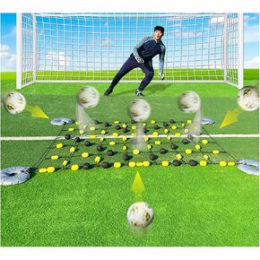 Goalkeeper Training Equipment -6.5 x 5.2 ft Pro Floor Matrix Deflector, Ball Deflector Soccer, Multiple Different Refraction Angles, Reflexes and Agility Training