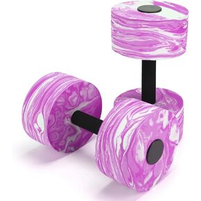 Aquatic Exercise Dumbbells, 2PCS Aqua Fitness Barbells, High-Density EVA-Foam Dumbbell Set, Pool Weights Dumbbells Set for Water Aerobics Weight Loss, Pool Fitness, Water Exercise, Pink