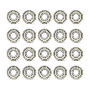 20 PCS 608-ZZ Ball Bearing - Double Metal Sealed Shielded Miniature Deep Groove Bearings for Furniture Wheel,Skateboards, Inline Skates, Scooters, Roller Blade Skates (8mm x 22mm x 7mm)
