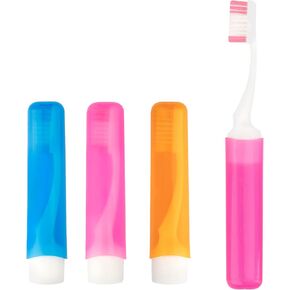 Travel Toothbrush, 3PCS Travel Toothbrush Set, Mini Toothbrush Soft Portable Toothbrush Travel with Tooth Brush Cover Small Folding Toothbrush Individually Wrapped for Camping Home