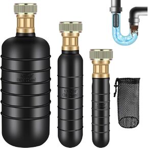 3 PCS Drain Cleaning Bladder, AHIER Drain Bladder Kit Different Sizes Fits 1 to 6 Drain Pipe Unclogs Bathroom Sink, Swimming Pool Drain,Basement,Bathtub Main Drain & Sewer Line Stubborn Blockages