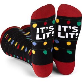 Knee High Christmas Socks For Adults - Cute Holiday Party Outfit Accessories For Women and Men - One Size, Long