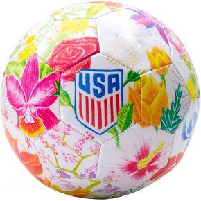 Icon Sports Officially Licensed U.S. Soccer Federation Size 5 Soccer Ball | Crayola & Fox Sport Collaboration Flower Ball by Elysa Garcia (NO Ball Box)