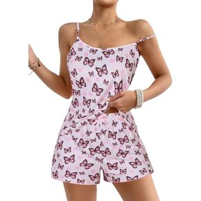 Marvmys Women's Pajama Set Sleeveless Cami Shorts Pajamas Cotton Rib Knit Sleepwear Nightwear Soft Pjs Lounge Set S-2XL