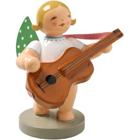 Wendt & Kuhn Blonde Hand Painted Grunhainichen Angel Guitar Figurine