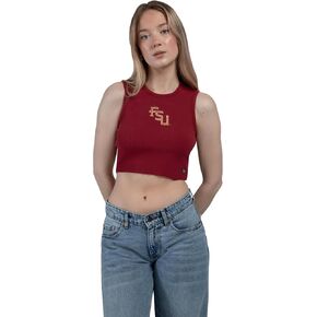 Hype & Vice Cut-Off Tank for Women (X-Small) - Florida State University Top for Women, Cropped Fit Tank, College Shirts for Game Days - Garnet
