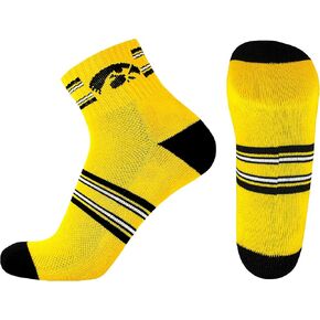 Iowa Hawkeyes Gold Striped Quarter Socks