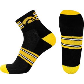 Iowa Hawkeyes Black Striped Quarter Socks