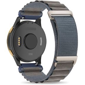 Alpine Loop Nylon 22mm Watch Bands Compatible with Garmin Vivoactive 4/Venu 2/3,Soft Breathable Adjustable with C-Hook Sports Strap for Forerunner 265/255/255 Music Men Women