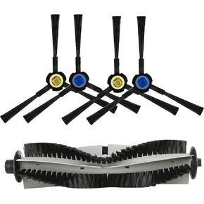 5PCS/Set Main Brush, Side Brush Robot Vacuum Replacement Parts Compatible with Ilife A9s A9 A7 A80 Plus A10s L100, for US Handheld Robotic Filters Cleaner Spare Accessories Accessory
