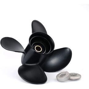 CAPTAIN 4 Blades Boat Propeller fit Mercury, 10.3 x13, 13 Spline Tooth Outboard Motor Prop, RH Aluminum Engines Propellers for 25 Bigfoot 30 SeaPro 35 40 Marathon 45 48 Mariner 50 55 60 70 Model 75 HP