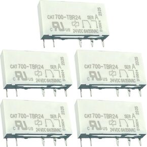 5-Piece Set of CAT700-TBR24 Relays - 24VDC 6A/250VAC, 5 Pins - Plug and Play