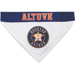 MLBPA Reversible Dog Bandana - Jose Altuve #27 Pet Bandana - MLB Houston Astros Home & Away Bandanna, Small/Medium
