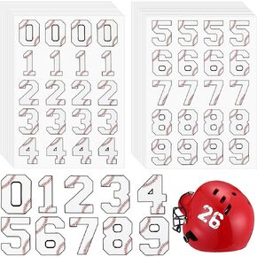 160 PCS Sports Helmet Numbers Sticker Self Adhesive Sports Number Football Helmet Stickers Hockey Decals Accessories for Baseball Batting Hockey Football Lacrosse(White)