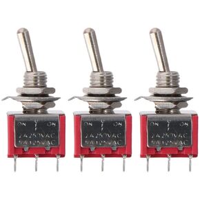 ON Off ON Switch Metal Widely Used DPDT 3 Way Toggle Switch Durable 6MM Mini Sealed Fat Bat Guitar or AMP Amplfier