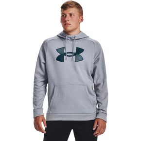 Under Armour UA Men's Armour Fleece Gray Green Big Logo Hoodie Sweatshirt #1373401 X-LARGE XL