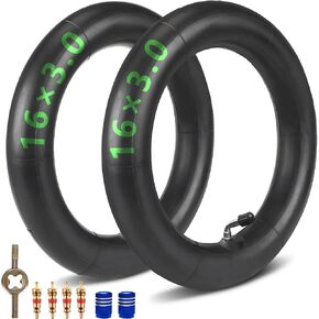 [2-Pack] 16x3.0 Inner Tube Replacement for E-Bikes Electric Scooters Mopeds Kids BikesUnicycles and Folding Bikes with 45°Angled Valve Stem