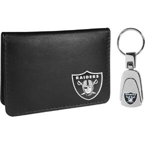 Siskiyou Sports NFL Las Vegas Raiders Weekend Bi-fold Wallet & Steel Key Chain, Black, One Size