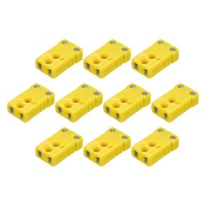 MECCANIXITY Mini K Type Thermocouple Wire Connectors Female Plug Adapter High Temperature 200°C(392°F) for Thermocouple Sensor Probe Yellow 10pcs