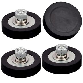 MUTUACTOR Strong Rubber Coated Neodymium Magnets,4packs Rare Earth Magnet with M6 Male Thread Stud,Anti-Scratch Heavy Duty Magnet Mounting for Cameras,Mount Lights,Van and Electric Equipements