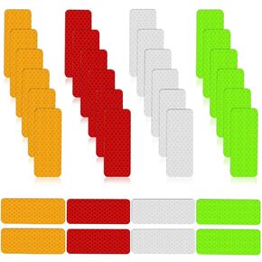 32 Pieces Safety Reflective Stickers, Outdoor Waterproof Reflector Tape 4colors, Reflective Tape Stickers for Vehicle, Bicycles, Motorcycles, 1.18 x 3.15 Inch (32)