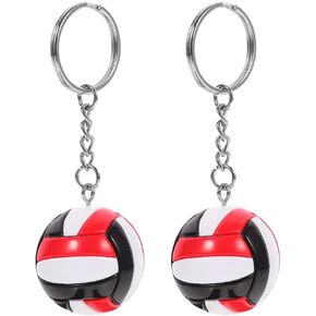 jojofuny 2pcs Volleyball Keychain Volleyball Pendant Keyring - Sports Keychain for Volleyball Players Teen Girls
