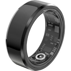 Smart Ring for Men & Women, Step Counting, Sleep，Heart Rate& Blood Oxygen Monitoring, Gesture Controlled Photography, 5ATM Waterproof, 7-Day Battery Life，APP for iOS & Android (Black, 7)