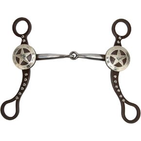 Fockety Antique Bronze Horse Mouth Bit, Stainless Steel, 5.3in Mouth, 12mm Thickness, 7.4in Length, Rustproof, with Easy Cleaning