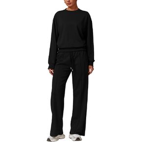 Sweatsuits women 2 piece outfit with Long Sleeve Sweatshirt Tops and Adjustable Drawstring,Side Pockets Sweatpants