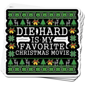 3 PCs Stickers Die Hard is My Favorite Christmas Movie 4 × 3 Inch Vinyl Die-Cut Decals for Laptop Window