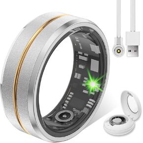 Smart Ring Health Tracker, Fitness Rings for Women & Men with Charging Case - Up to 7 Days Battery Life, Sleep Tracker/Heart Rate Monitor, IP68 Waterproof, Compatible with iOS & Android