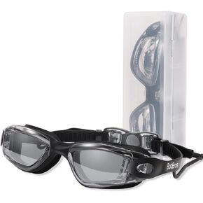 Anti-Fog Swimming Goggles, Adjustable Strap for Men Women, Clear Vision, Swim Goggles with Ear Plugs for Pool
