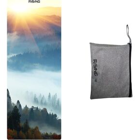 travel yoga mat Premium Print Yoga Mat Folding Travel Fitness & Exercise Mat 72 x 26 Inch 2MM Thickness Non Slip Workout Mat for All Types of Yoga, Pilates & Floor Workouts with Carrying Bag