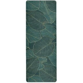 Vintage Mandalas Leaves Yoga Mat Non Slip Thick Kids Banana Palm Eco Rubber Workout Foldable Yoga Mat Women Exercise, 70.8''x26''