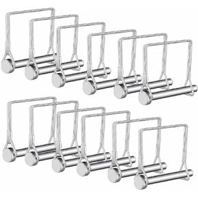 Trailer Pin,SpzcdZa 12pcs Square Pto Pin Shaft Locking Pin 1/4 pin Hitch pin Wire Lock Pin Safety Coupler Pin 1/4" x 2-3/4"for PTO,Farm,Lawn,Hitches,and Garden(Silver)