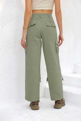 utcoco Women's Cotton Cargo Pants Casual Loose Multiple Pockets Low Waist Straight Leg Y2K Pants in Saudi Arabia