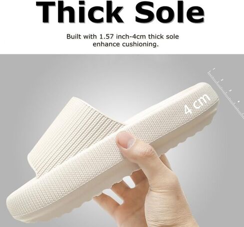 Cloud Slippers for Women and Men,Pillow Slippers Ultra-Soft Non Slip Quick Drying Bathroom Shower Slippers,House Indoor Sandals Extremely Comfy Cushioned Thick Sole in Saudi Arabia