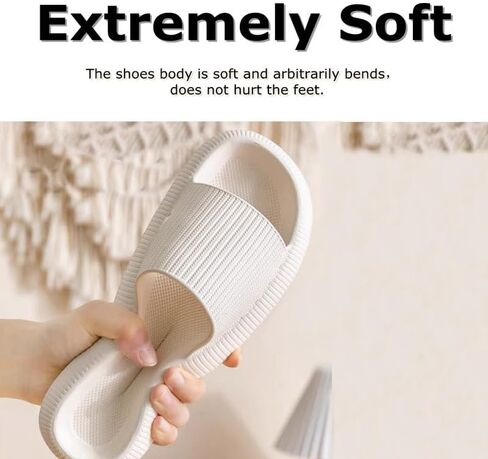 Cloud Slippers for Women and Men,Pillow Slippers Ultra-Soft Non Slip Quick Drying Bathroom Shower Slippers,House Indoor Sandals Extremely Comfy Cushioned Thick Sole in Saudi Arabia