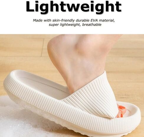 Cloud Slippers for Women and Men,Pillow Slippers Ultra-Soft Non Slip Quick Drying Bathroom Shower Slippers,House Indoor Sandals Extremely Comfy Cushioned Thick Sole in Saudi Arabia