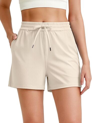 G4Free Ribbed Shorts for Women Trendy High Waisted Casual Summer Shorts Running Athletic Shorts in Saudi Arabia