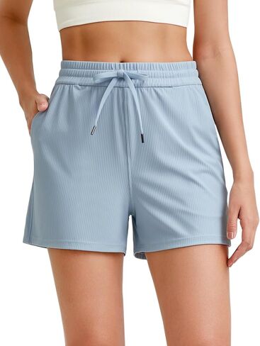 G4Free Ribbed Shorts for Women Trendy High Waisted Casual Summer Shorts Running Athletic Shorts in Saudi Arabia